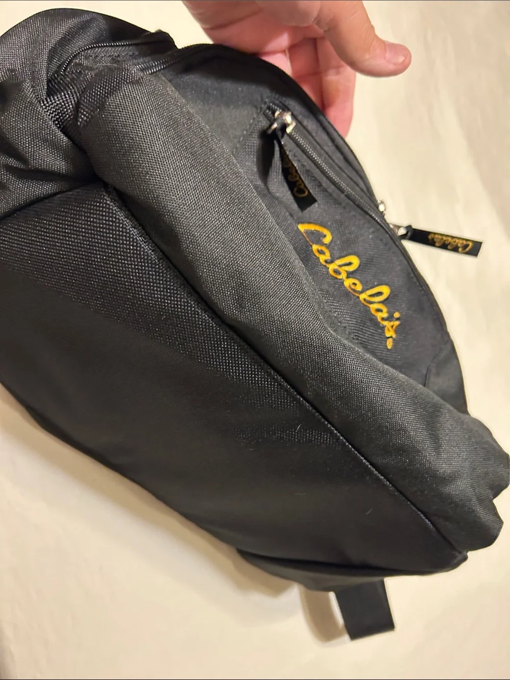 Cabela's Black Messenger Bag with Gold Logo